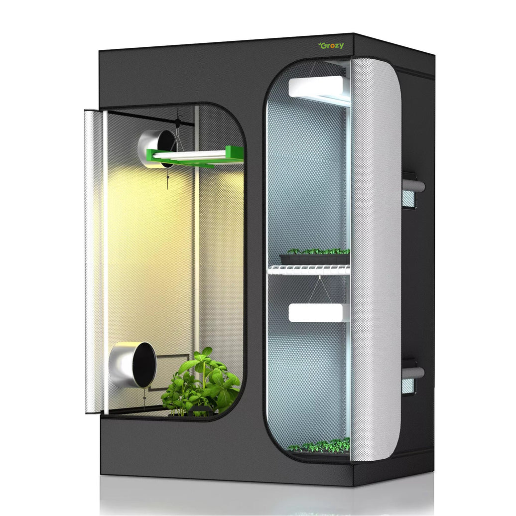 GROZY 150x120x200cm Grow Tent 2-in-1 Mylar Grow Room For Hydroponics seedling Growing