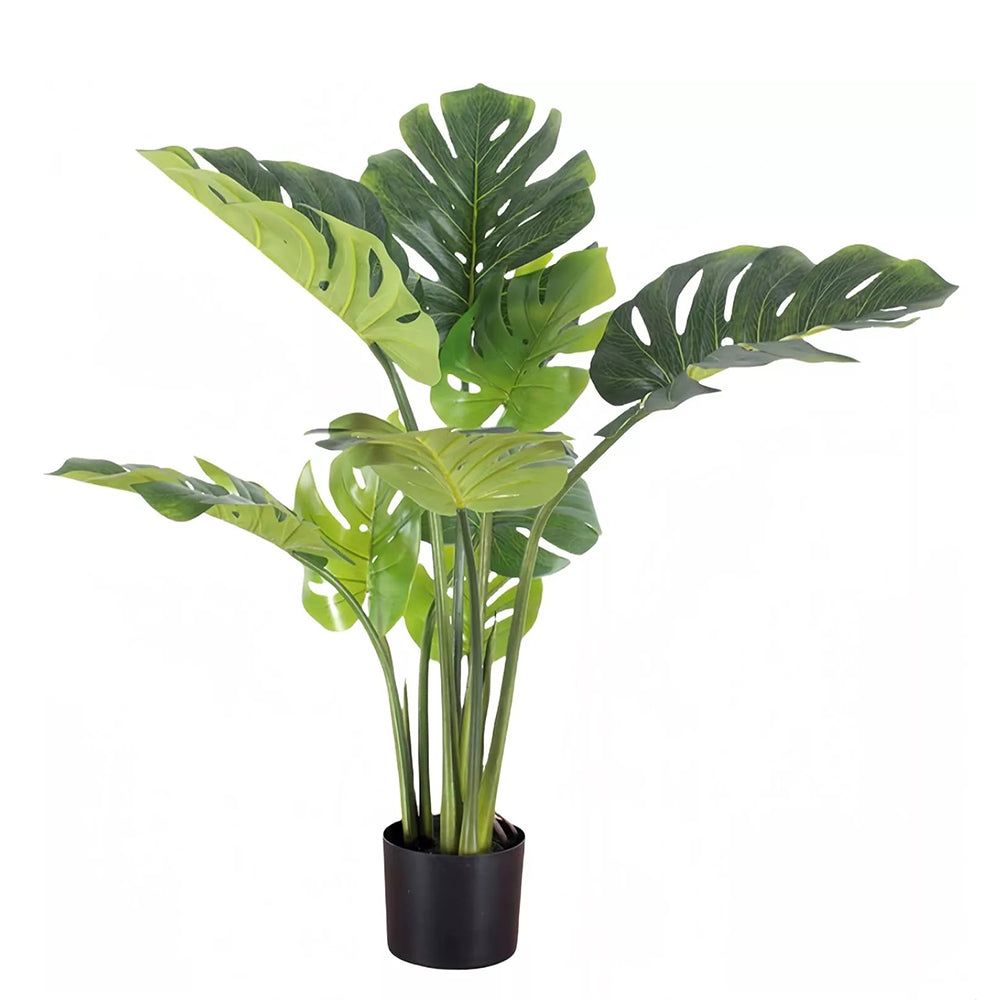 Artificial Monstera Deliciosa Plant 90CM Faux Tropical Palm Tree for for Home Office Decor