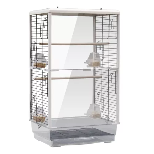 80cm Bird Cage Parrot Cockatiel Aviary Pet Budgie Birdcage with Acrylic Clear Front Back Panel
