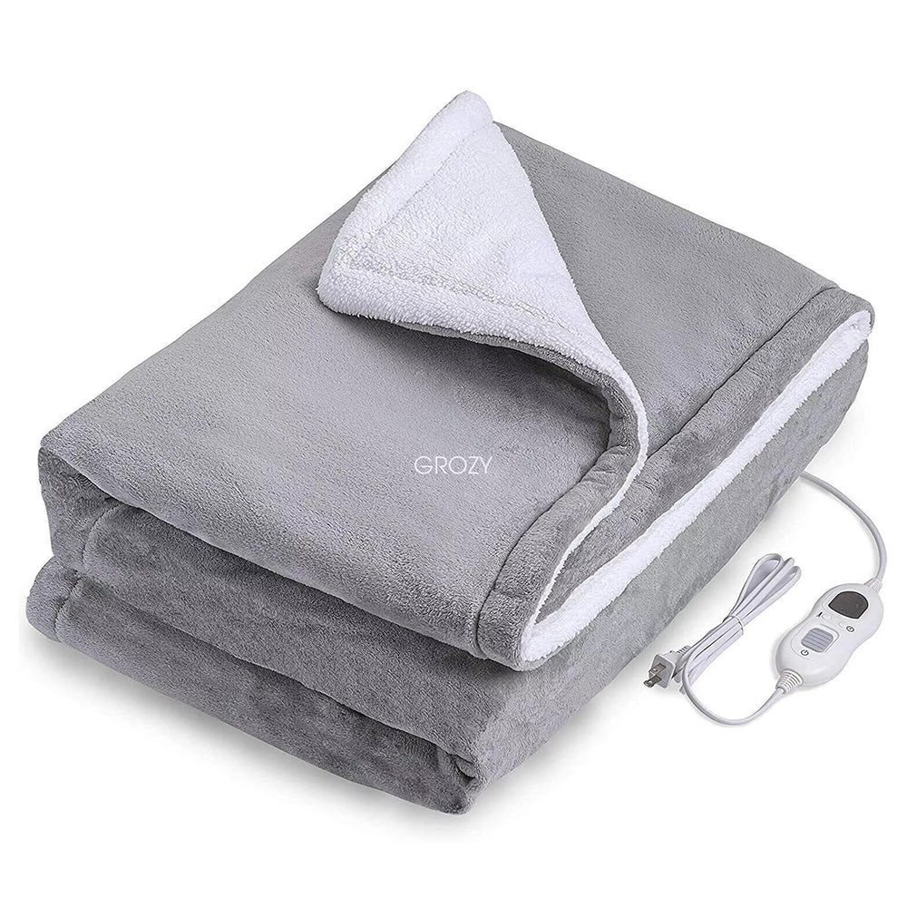 Double-side Soft Flannel Heated Electric Throw Rug Blanket 152x127cm Fast Heating Warm Washable For Bed Sofa Home Office