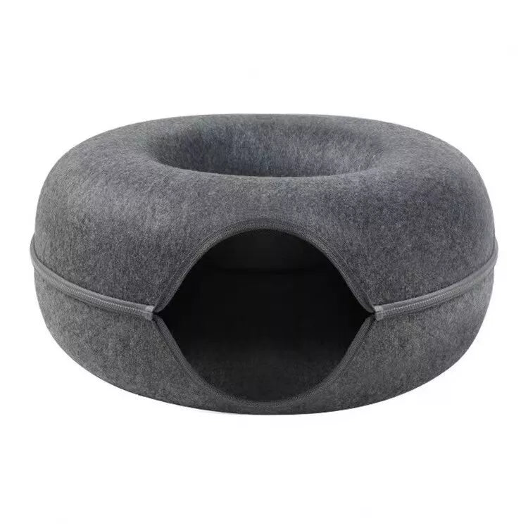 Cat Tunnel Bed Pet Donut Tunnel Detachable Cat Donut Bed Play Tunnel Cat House