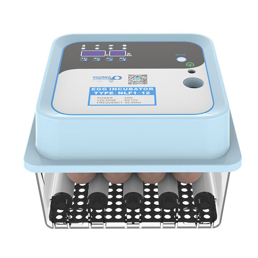 12 Egg Incubator with Automatic Egg Turning & Humidity Control Eggs Tray Hatcher