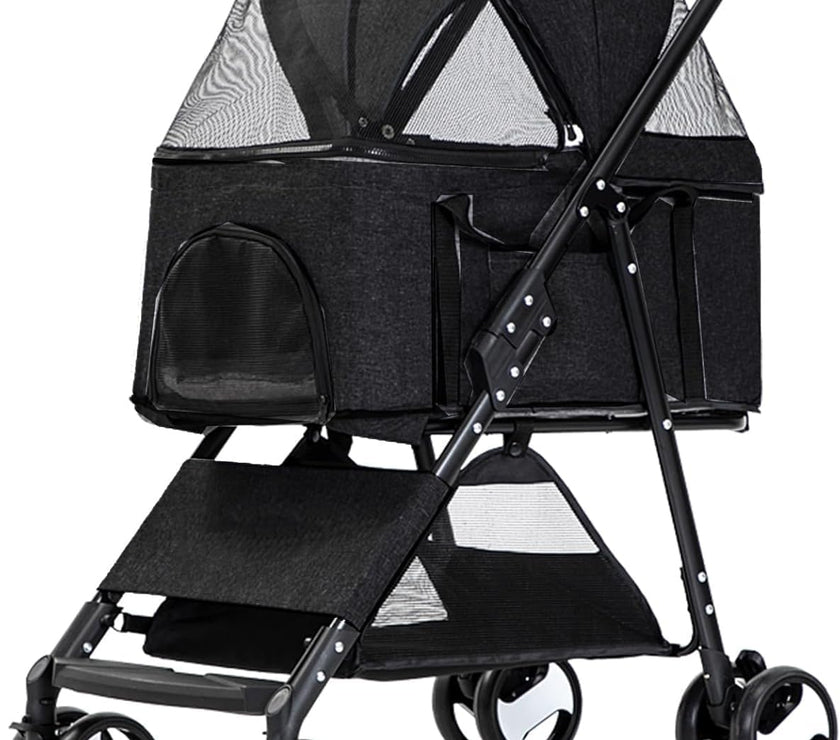 dog stroller 20kg weight limit 3-in-1 Foldable Pet Stroller Multifunction Dog Stroller 4 Wheel with D