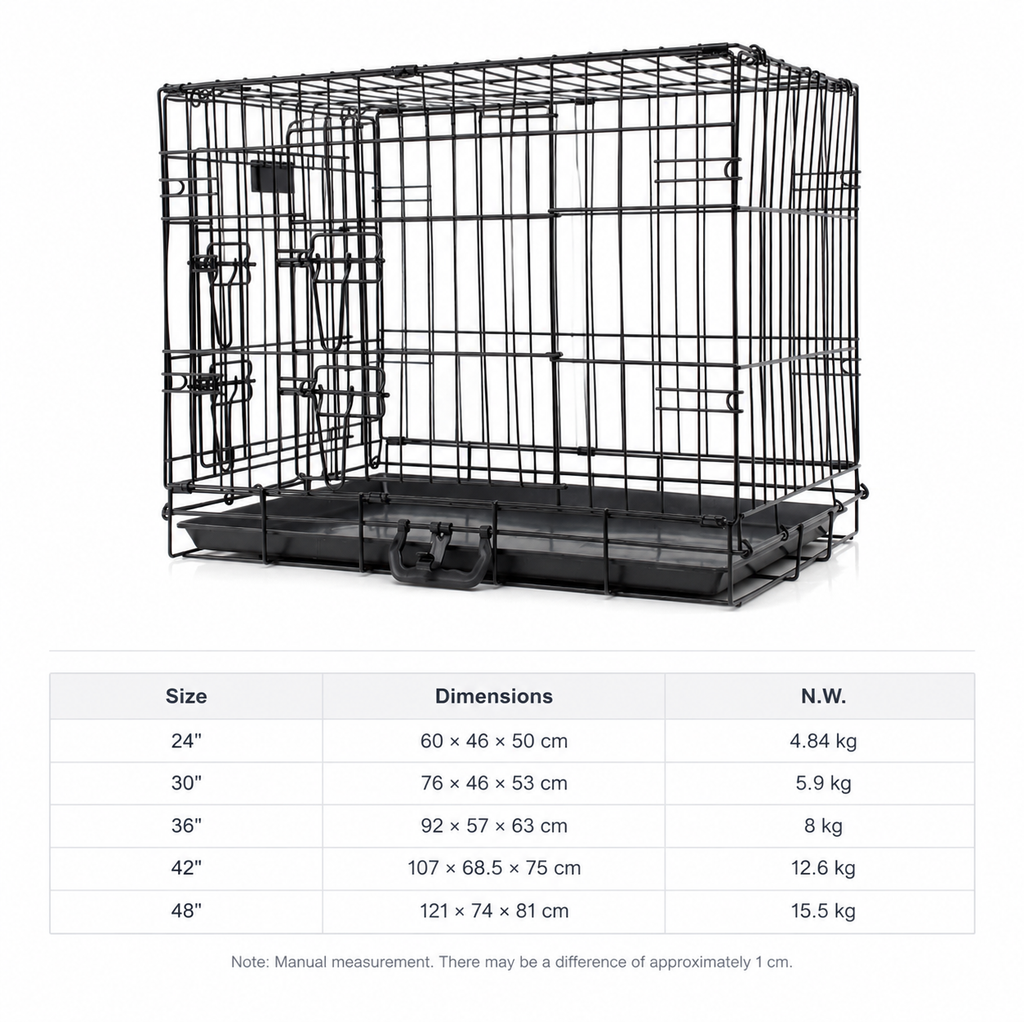 24"~ 48" Dog Cage Crate Kennel Rabbit Cat Collapsible Metal Cages Playpen Large