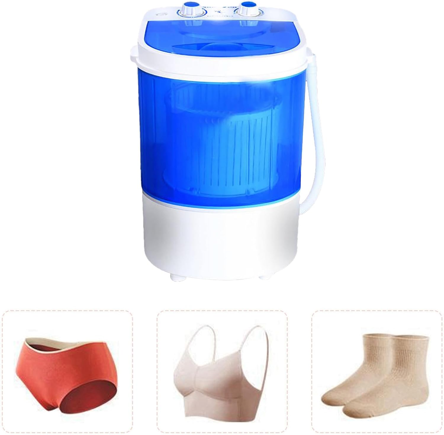 Portable Mini Washing Machine Shoes Wash Simple Washing 4.5KG Single Tub Washer with Basket & Brush For Camping Travel
