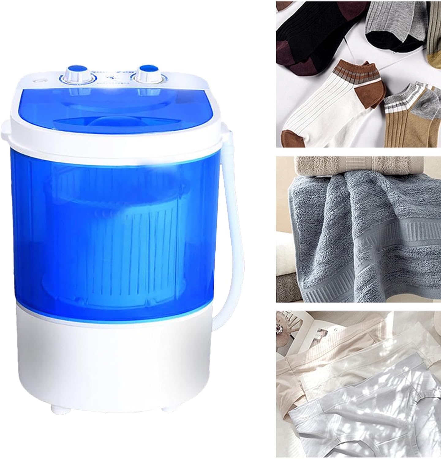 Portable Mini Washing Machine Shoes Wash Simple Washing 4.5KG Single Tub Washer with Basket & Brush For Camping Travel