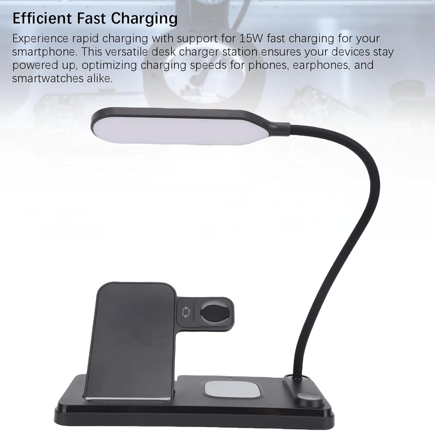10W Quick Charge LED Lamp Wireless Charger Multifunction Wireless Phone Watch Earbuds Charging Station
