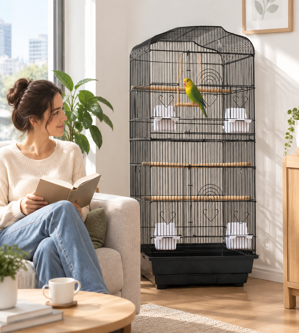 93cm Bird Cage Large Birdhouse Treehouse Bird Flight Center Divider Cage