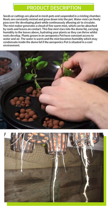 foggy plant pot Hydroponics Aeroponics 8 Cups Seedling & Cloning Station Bucket Foggy