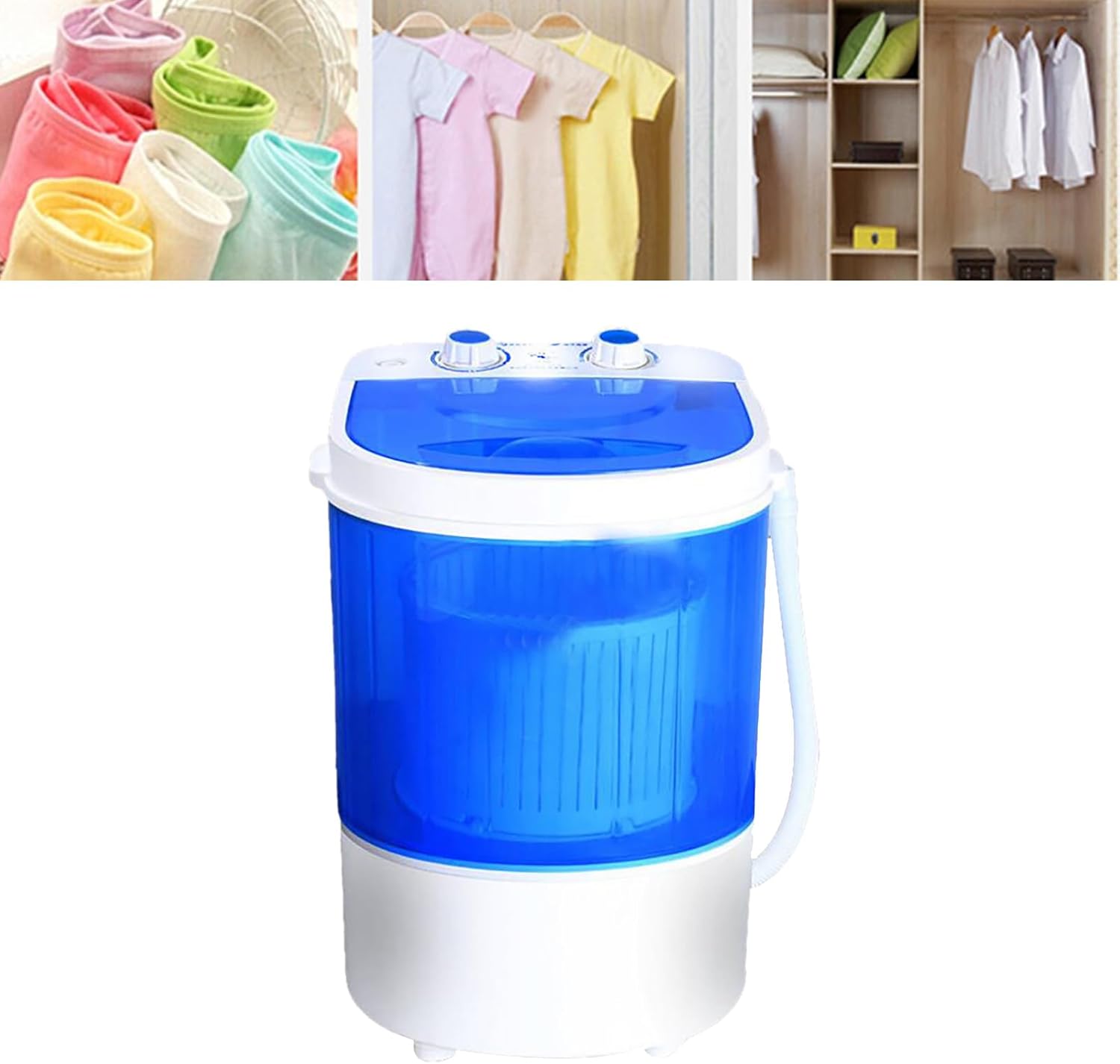Portable Mini Washing Machine Shoes Wash Simple Washing 4.5KG Single Tub Washer with Basket & Brush For Camping Travel