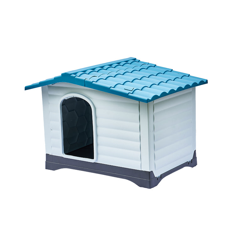 XXL Dog Kennel Outdoor Indoor Plastic Puppy Pet House Kennels Weatherproof Blue Color