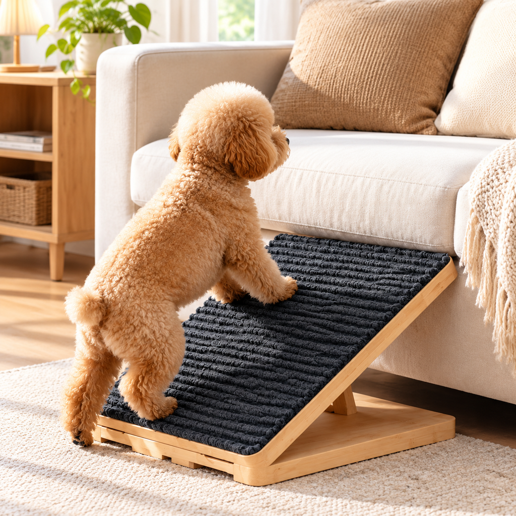Dog Ramps Adjustable Height Stairs Portable Cats Steps Elderly or Injured Pets