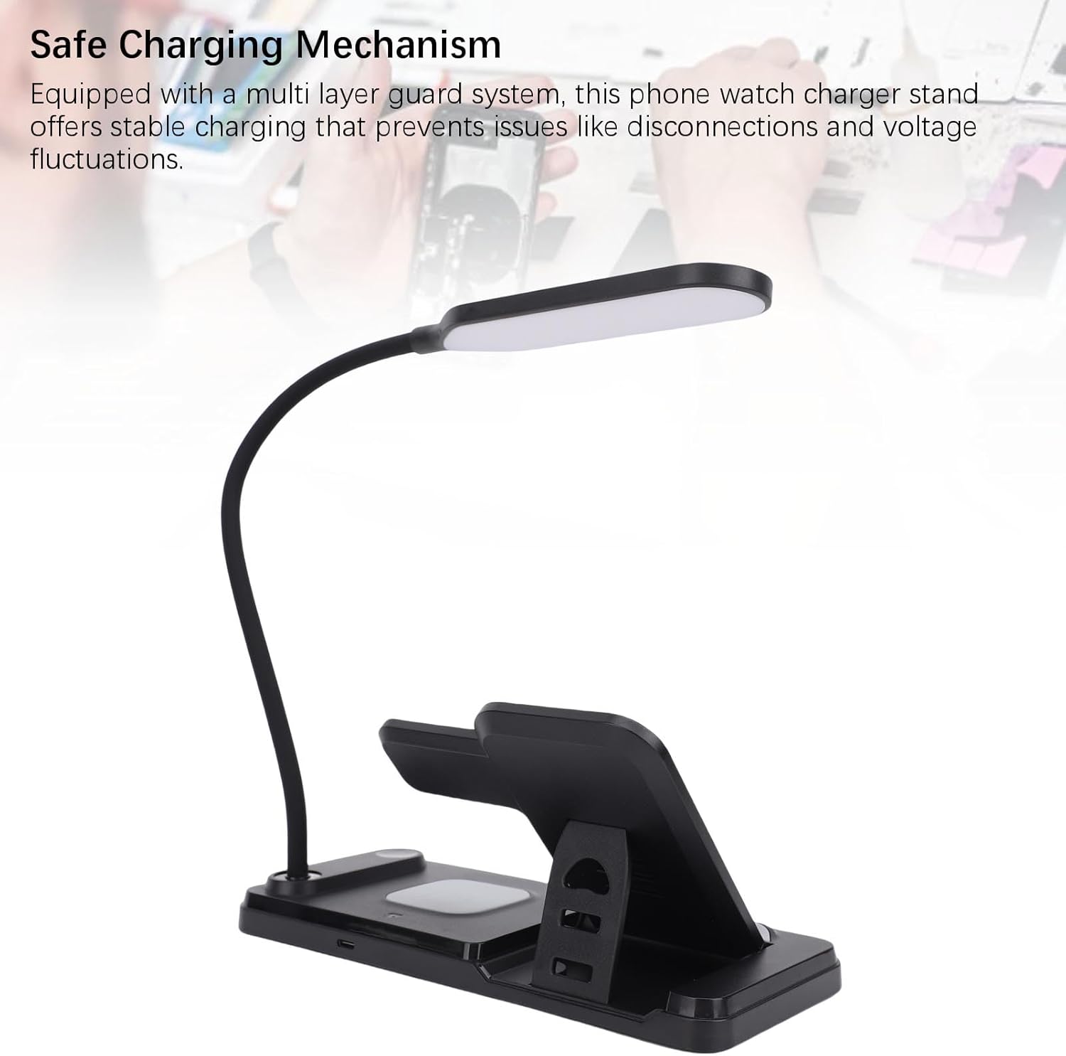 10W Quick Charge LED Lamp Wireless Charger Multifunction Wireless Phone Watch Earbuds Charging Station