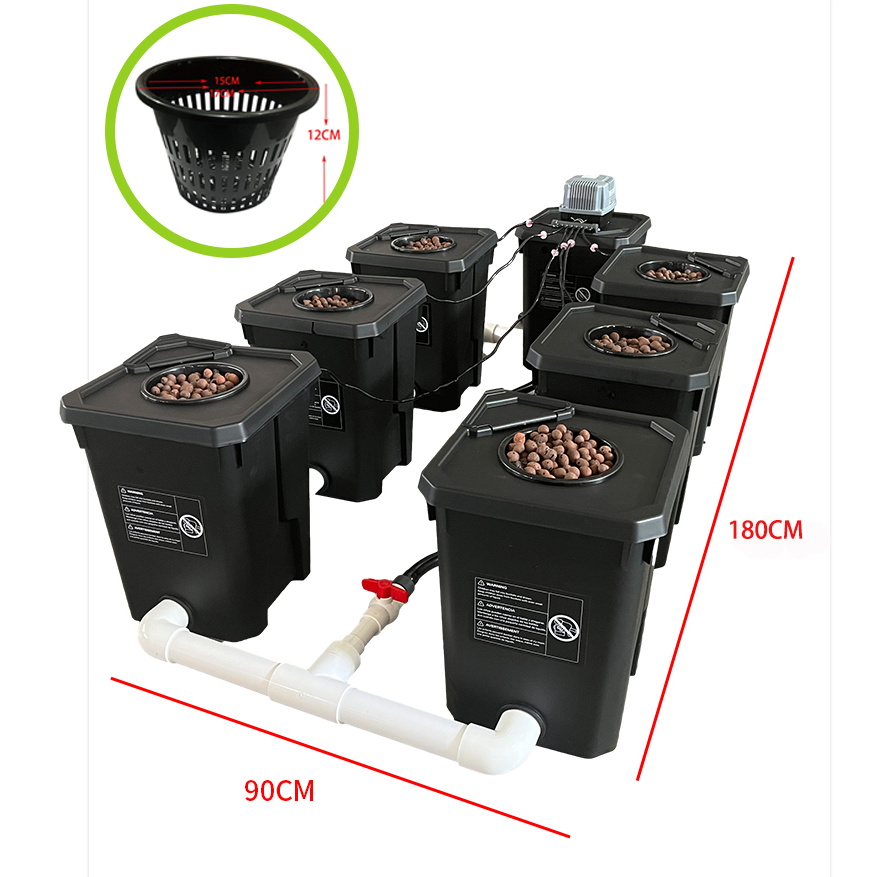 NEW Upgrade RDWC 7 Pots Cloner Growing Kit DWC Recirculation System Cycle Pump Hydroponics