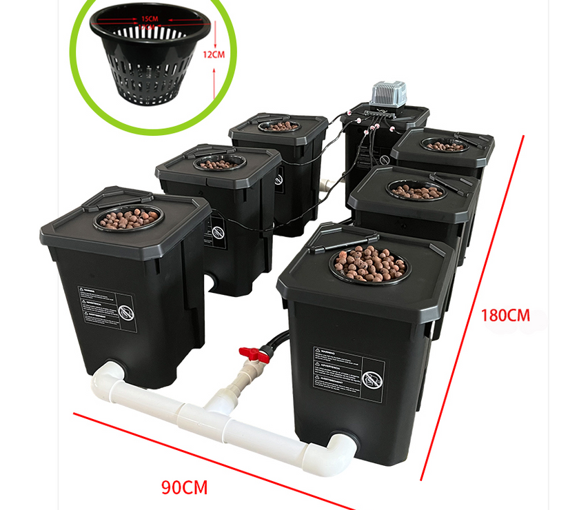 NEW Upgrade RDWC 7 Pots Cloner Growing Kit DWC Recirculation System Cycle Pump Hydroponics