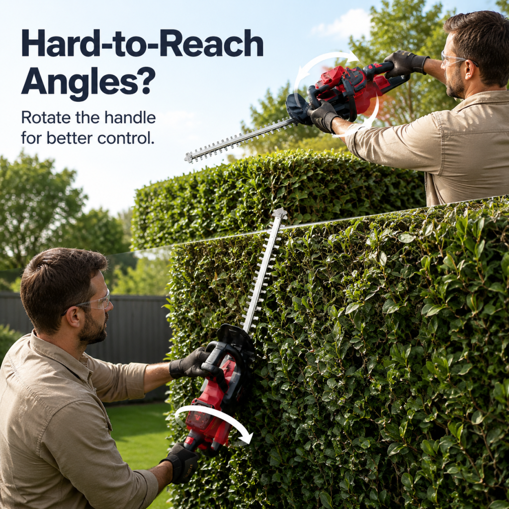 WORTH Brushless Cordless Hedge Trimmer, 24-In Dual-Action Blade, 3/4-In Cutting Capacity, Charger Included, Battery Not Included