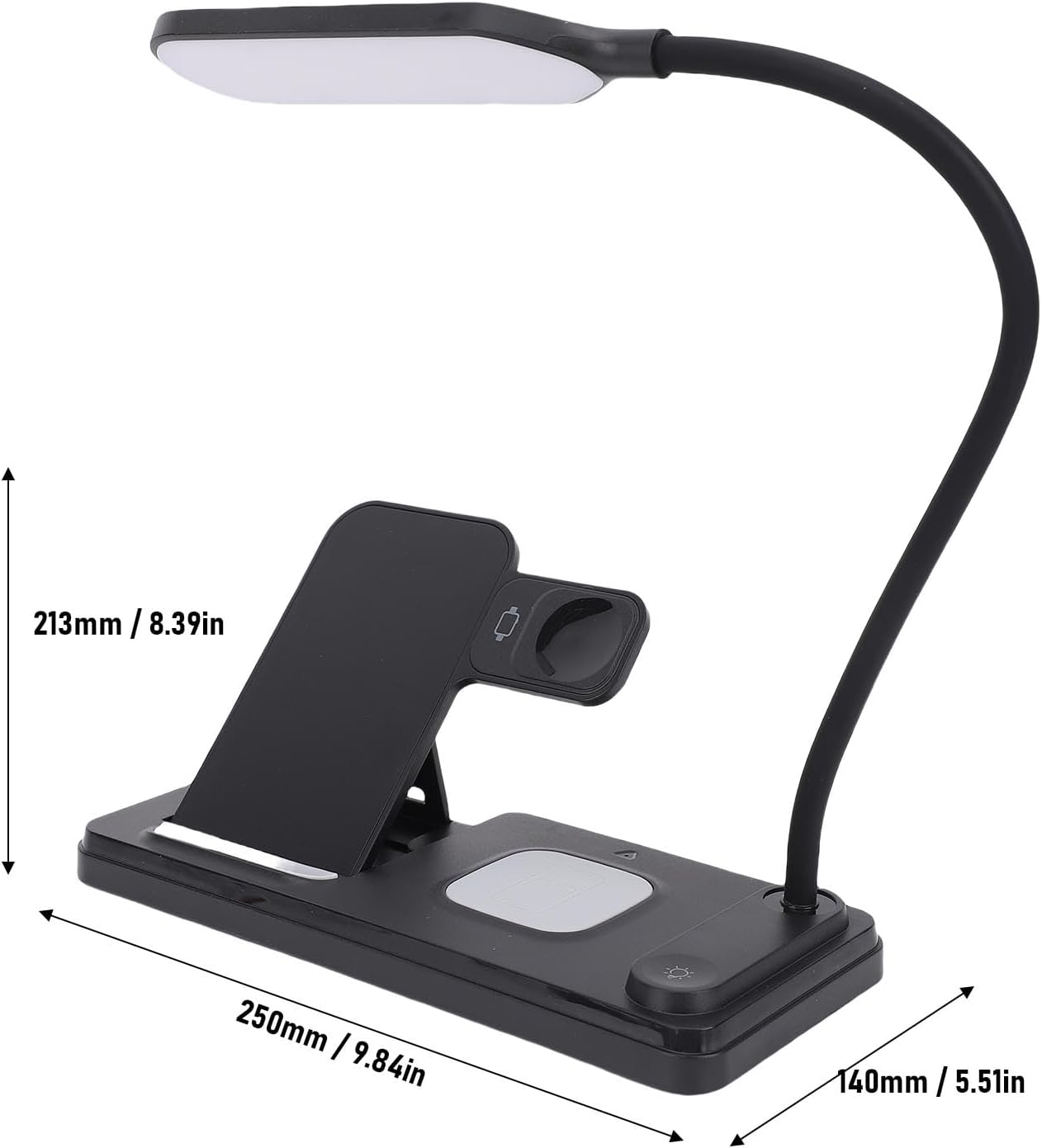 10W Quick Charge LED Lamp Wireless Charger Multifunction Wireless Phone Watch Earbuds Charging Station