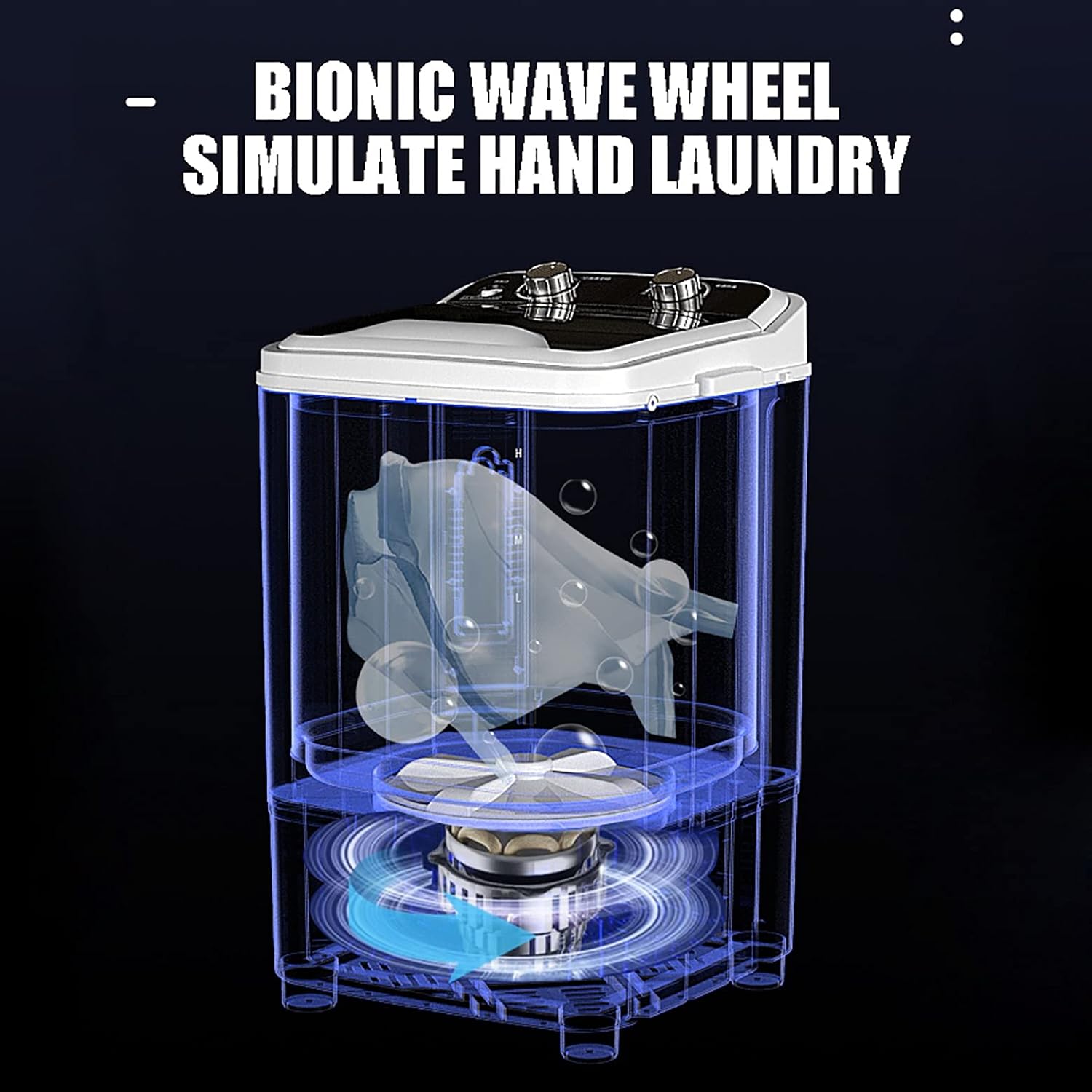 3 in 1 Portable Washing Machine Mini Washer & Spin Dryer Shoes Wash 7.5KG For Camping Caravan Dorms Apartments