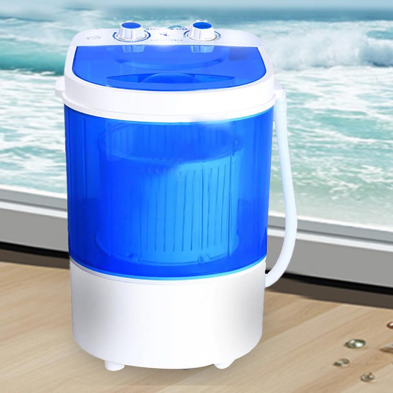 Portable Mini Washing Machine Shoes Wash Simple Washing 4.5KG Single Tub Washer with Basket & Brush For Camping Travel
