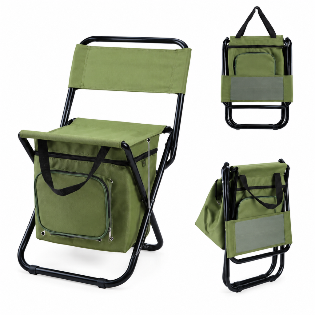 Folding Backpack Chair Camping Stool Cooler Bag Rucksack Fishing Beach Portable