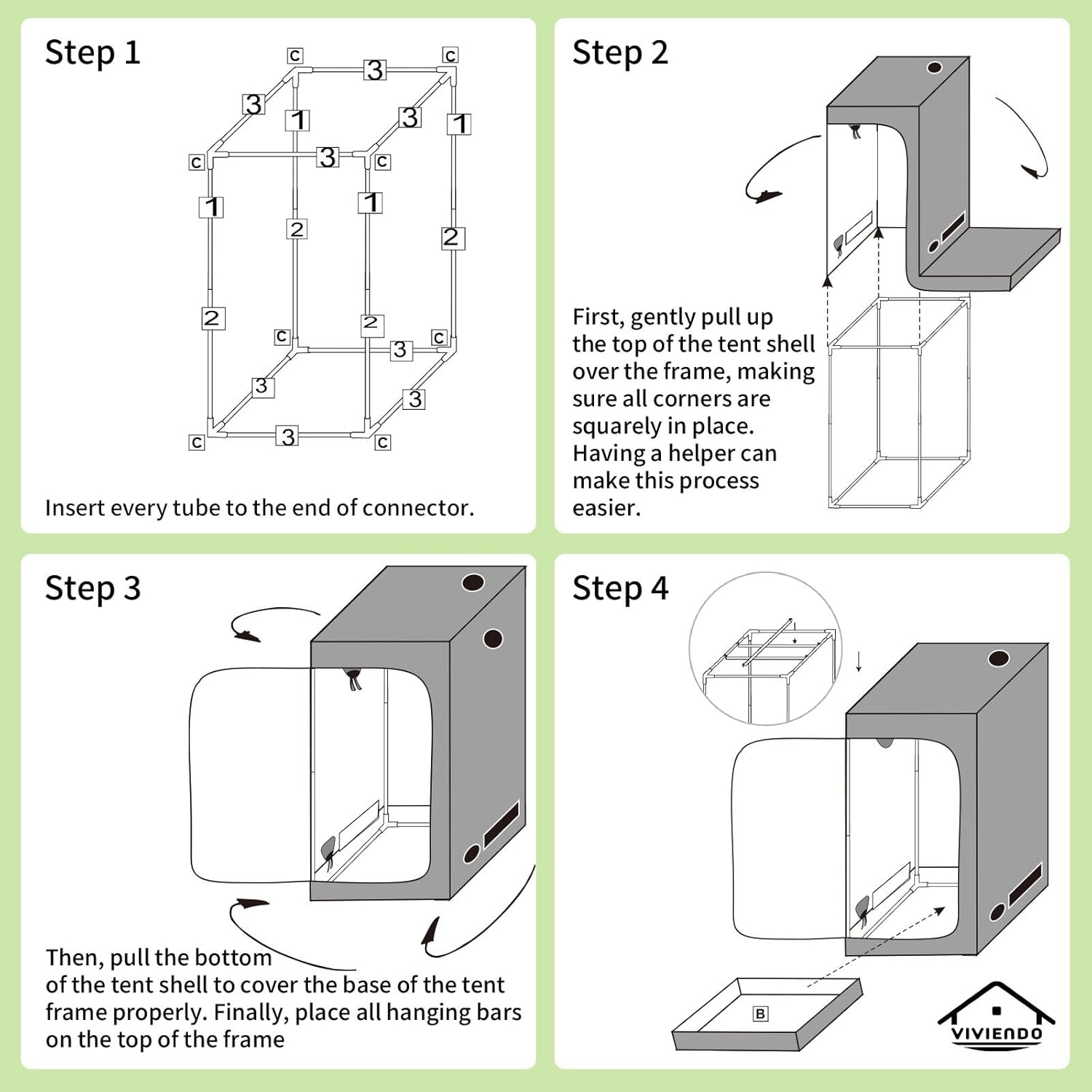 Grow Tent 1x1x2M Grow Room For Hydroponics Grow Light Room Indoor Plants Growing System