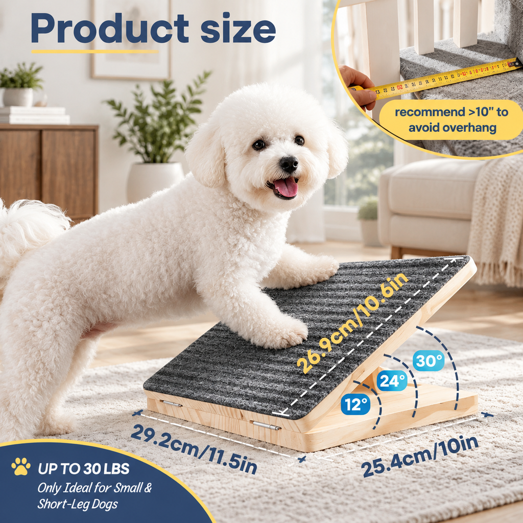 Dog Ramps Adjustable Height Stairs Portable Cats Steps Elderly or Injured Pets