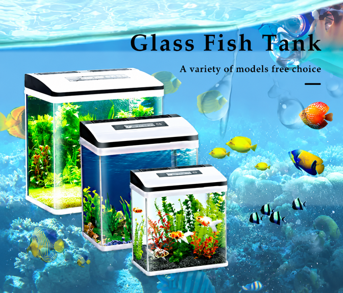 Aquarium 37L Fish Tank LED Light Complete Set Digital Display Touch Control