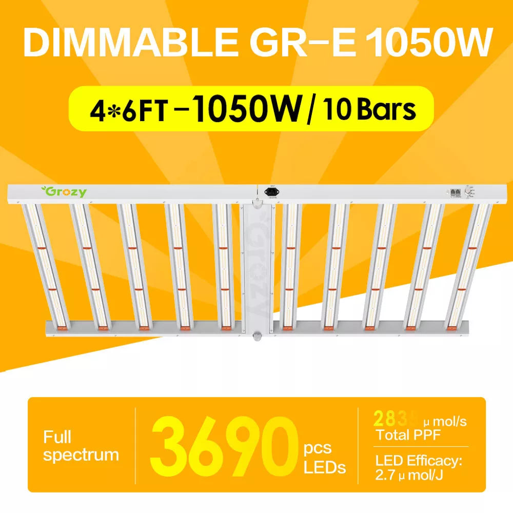 GROZY 1050W LED Grow Light 240x240x200 Tent Ventilation Kit DWC Complete System