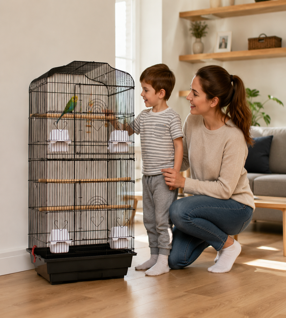 93cm Bird Cage Large Birdhouse Treehouse Bird Flight Center Divider Cage