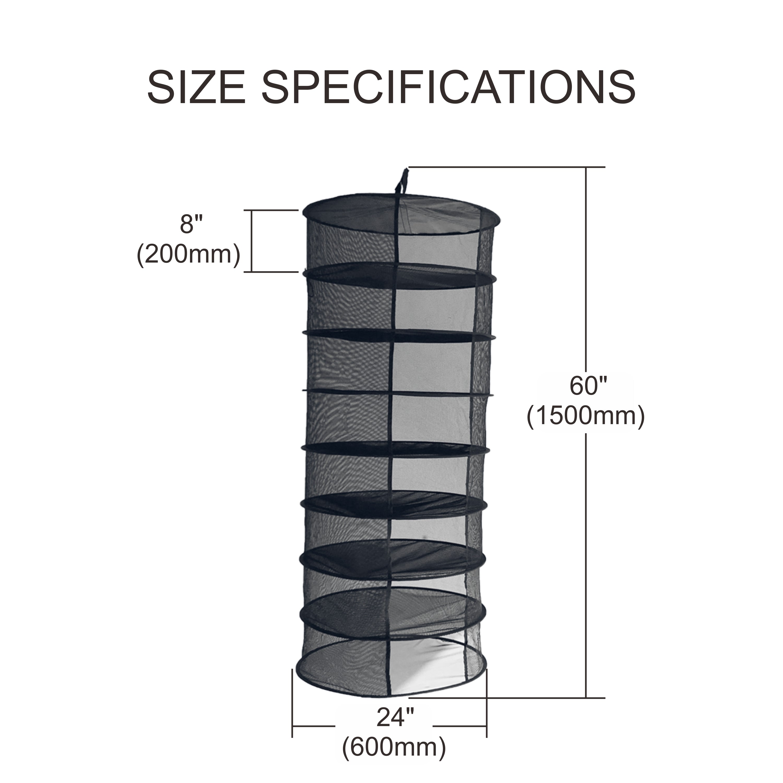 Hydroponics 8 Tier Dry Rack Large Drying Net Mesh Shelf Hanging Grow Herbs Plants