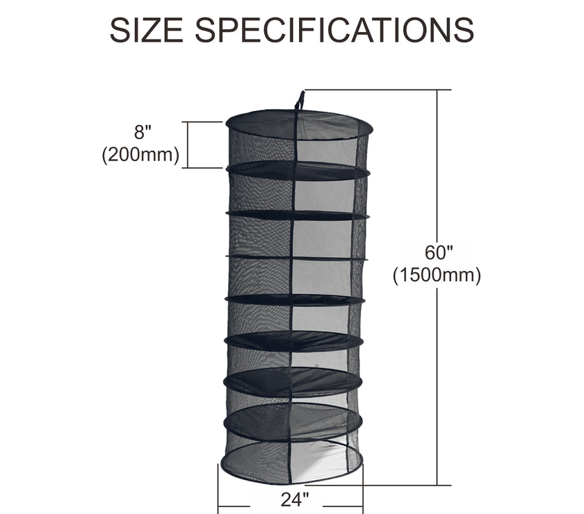 Hydroponics 8 Tier Dry Rack Large Drying Net Mesh Shelf Hanging Grow Herbs Plants