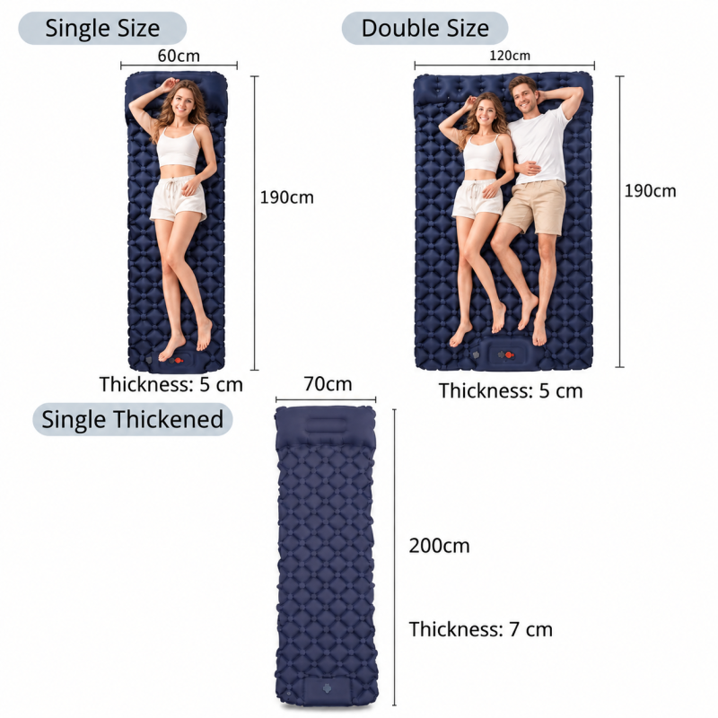 Camping Sleeping Pad with Built-in Foot Pump Lightweight Foldable Travel Air Mat
