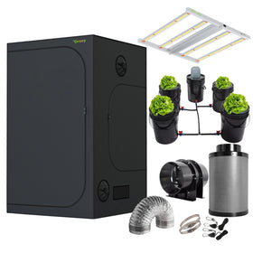 Complete 150x150cm Indoor Grow Tent Kit with 400W LED & DWC Hydroponic System