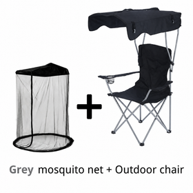 Camping Chair with Canopy Shade and Mosquito Net Folding Outdoor Fishing Beach