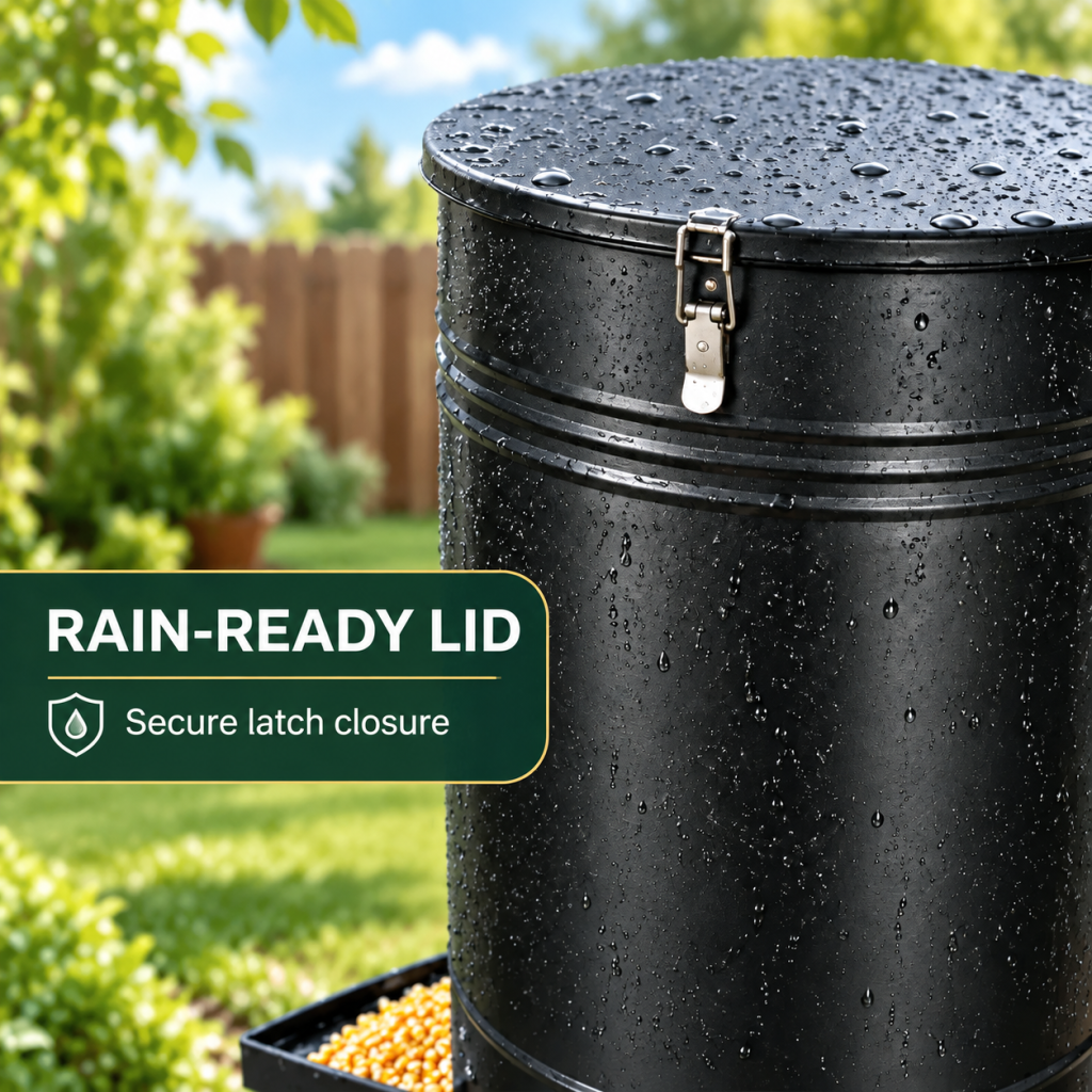 50-75 LB Deer Feeder Weatherproof Auto Dispenser with 3 Feeding Tray Wildlife
