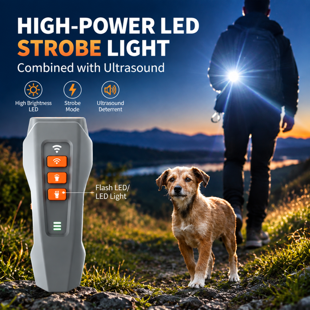 Anti Bark Device Ultrasonic Dog Barking Control Stop Trainer Tool Light Outdoor