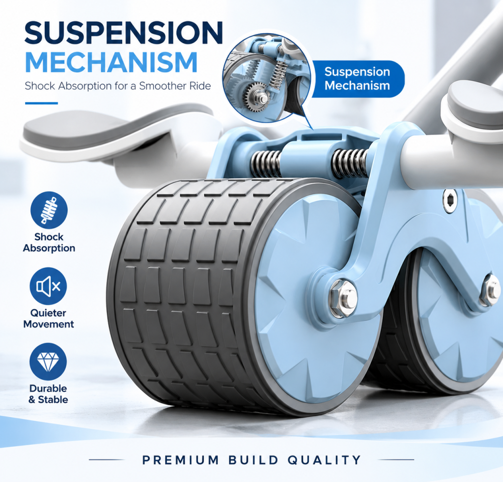Automatic Rebound Ab Roller Abdominal Wheel Elbow Support Anti-Slip Fitness Gym