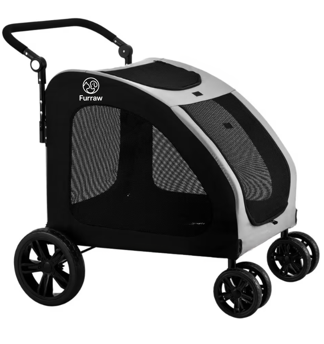FURRAW Large Dog Stroller Heavy Duty Pet Pram Doggy Pushchair with Brakes for Extra Large Dogs Jogger Loads up to 50kg