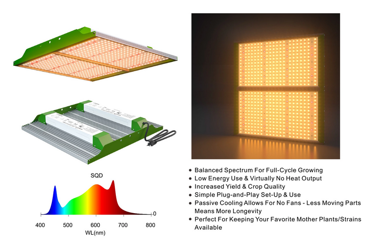 GR 200W Full Spectrum Quantum LED Grow Light for Indoor Grow (Square Shape)