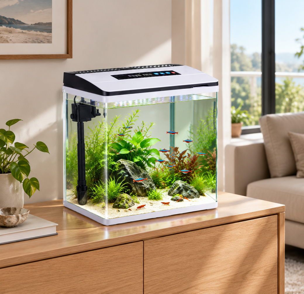 Aquarium 37L Fish Tank LED Light Complete Set Digital Display Touch Control