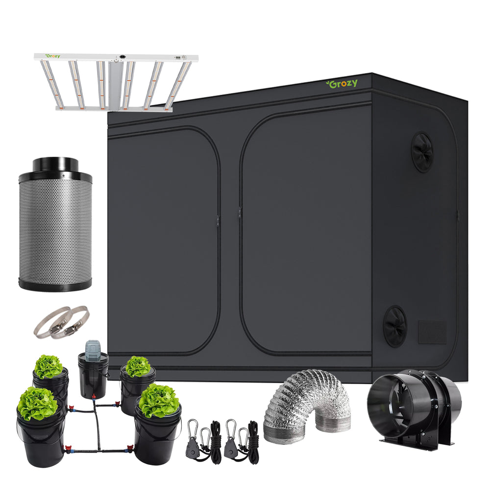 240 × 120 × 200cm Indoor Grow Tent Kit with  LED Grow Lights & Ventilation System