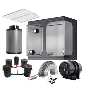 GROZY Model Q 400W LED Grow Light Tent 240x120x200 DWC System Vent Fan Complete Kits