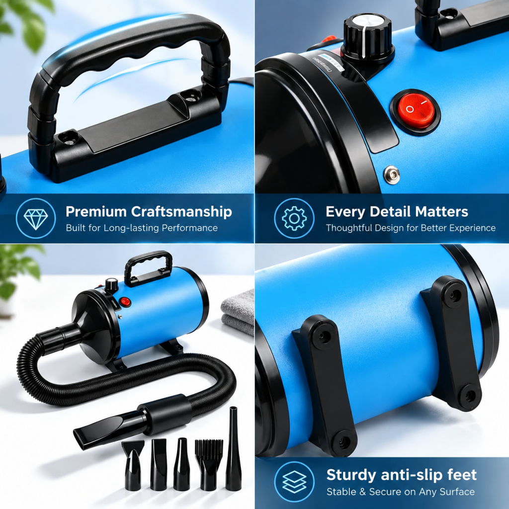 3200W Pet Hair Dryer Hairdryer Dog Cat Grooming Blower Blaster Heater Adjustable