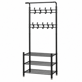 Clothes Rack Standing Airer Coat Stand Metal Hanger Rail Closet Hook Shelf 185cm