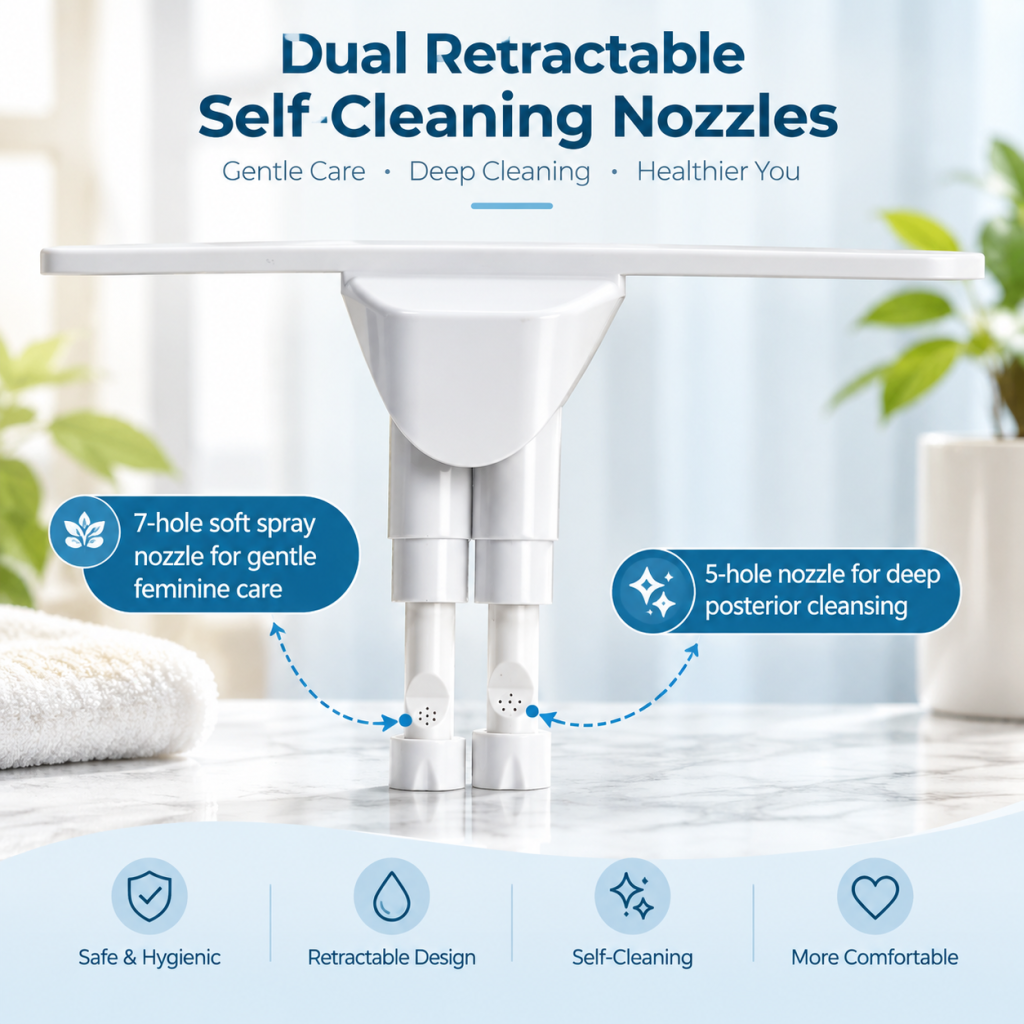 Non‑Electric Bidet Toilet Attachment Kit Dual Nozzle Self‑Cleaning Bathroom