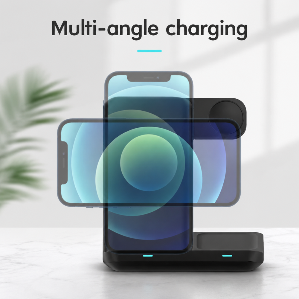 3 in 1 Wireless Charger Dock 15W Fast Charging Station For iPhone Watch Air pods