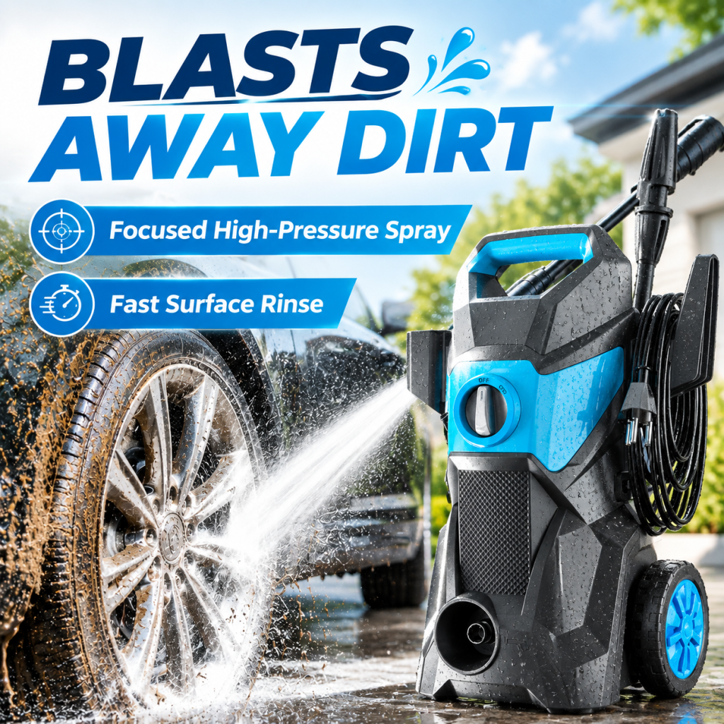 1400W Electric Pressure Washer High Power Cleaner Adjustable Spray Gun 10m Hose