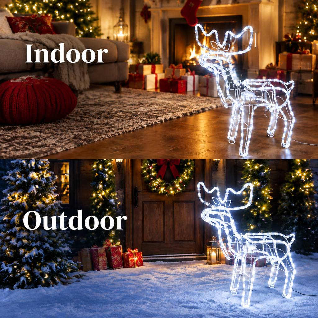 Christmas Light 3D Christmas Reindeer LED Lighted Xmas Decoration with Motions