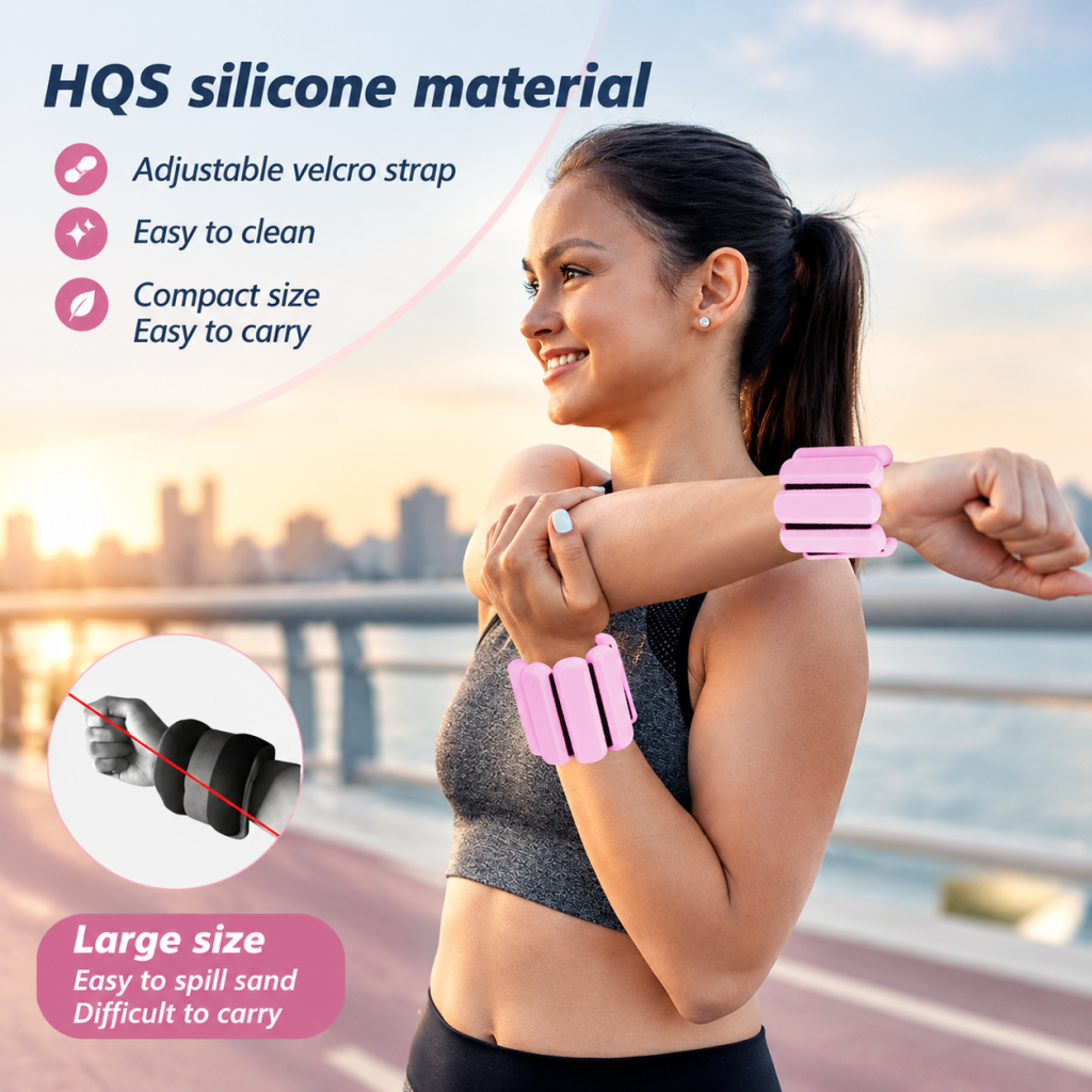 1/2/4 Pair Adjustable Weighted Bangles Ankle Wrist Weights Fitness Running Gym