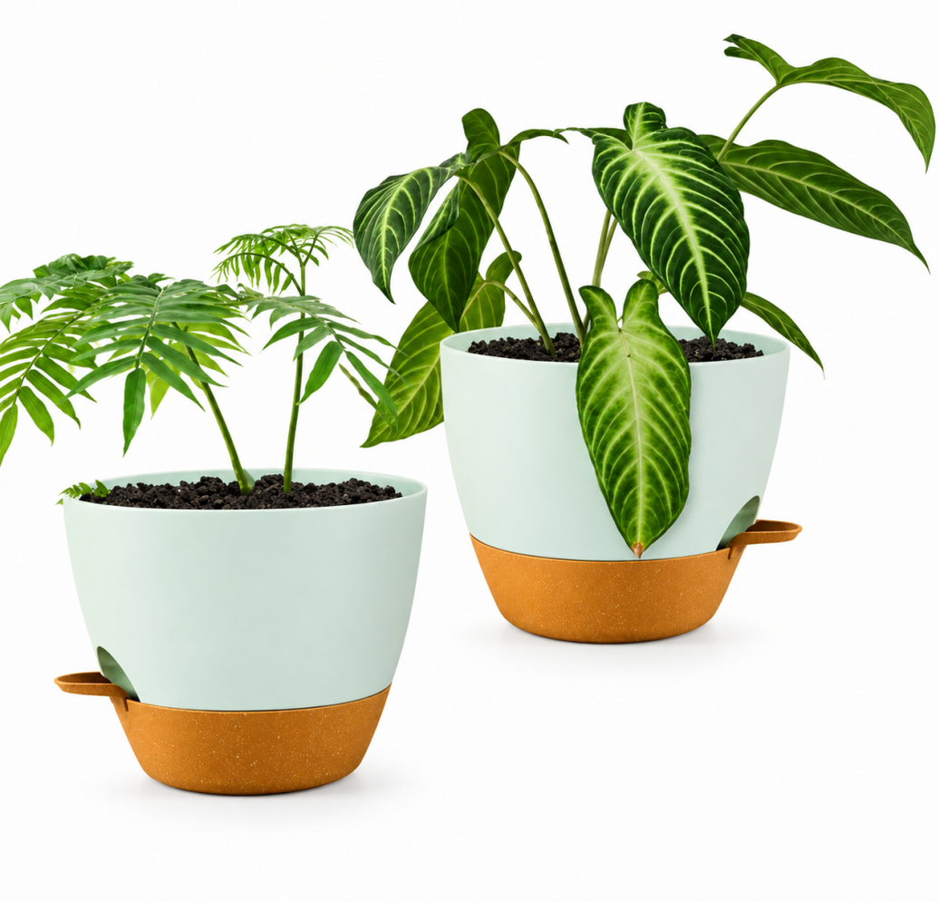 2PCS 8 inch Self Watering Planter Home Garden Indoor Outdoor Yard Plant Veg Flower Pots